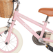 12 Inch Classic Pedal Bike with Wicker Basket Blush Pink