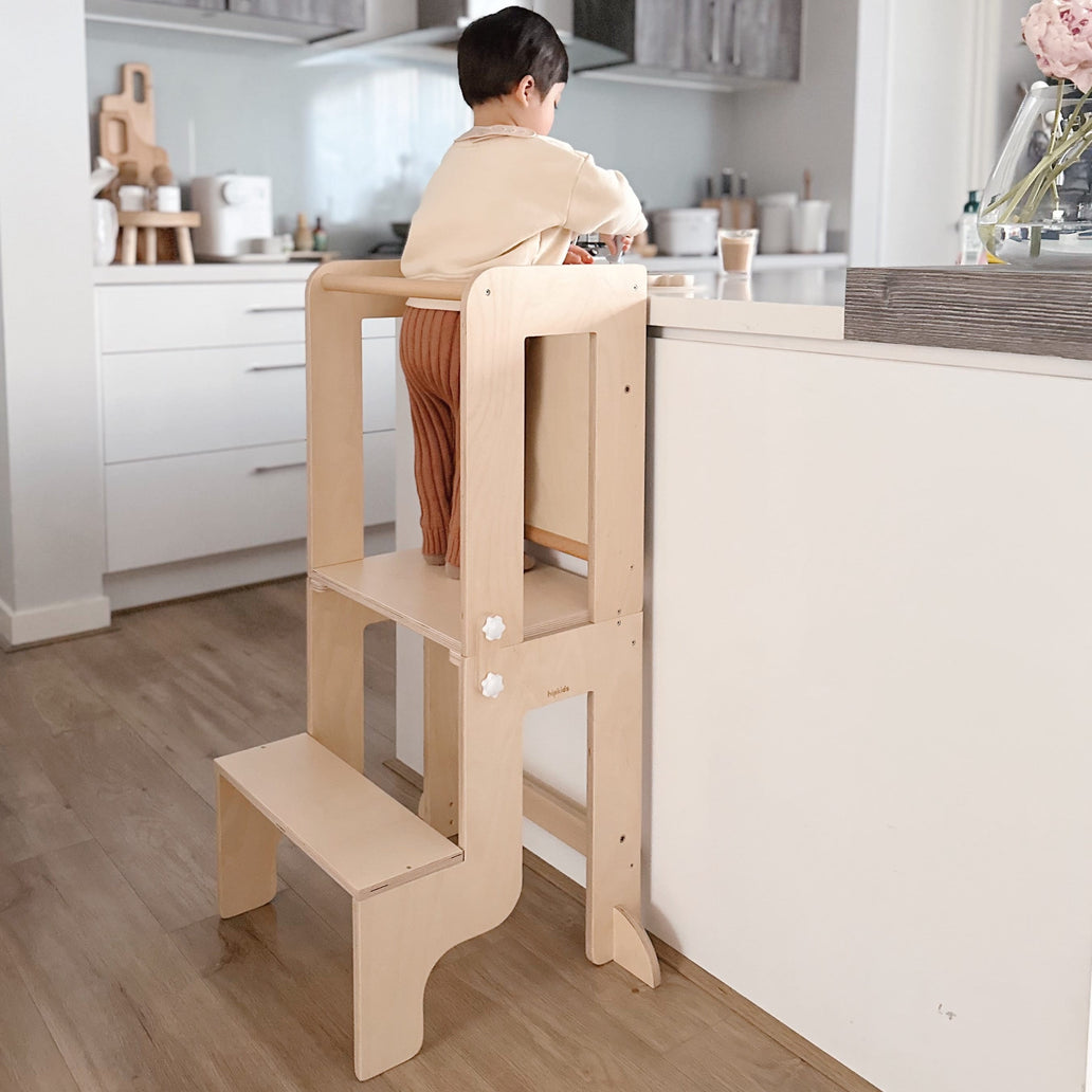 3 in 1 Convertible Learning Tower|Table Natural