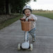 HipKids 3 Wheel Scooter w/ Wicker Basket Vintage White