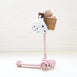 3 Wheel Scooter with Wicker Basket Blush Pink