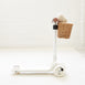 3 Wheel Scooter with Wicker Basket Ivory