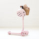 3 Wheel Scooter with Wicker Basket Blush Pink