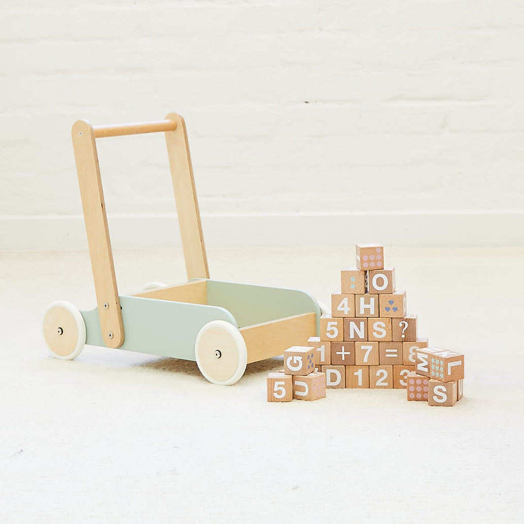 Bloom Baby Walker with 30pc Block Set - Preorder Sage