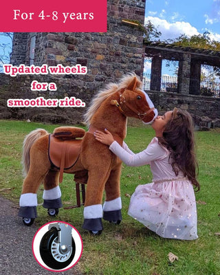 Brown Ride On Walking Toy Horse Pony Large