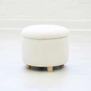 Haven Teddy Boucle Footstool / Ottoman Ivory