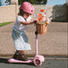 HipKids 3 Wheel Scooter w/ Wicker Basket Blush Pink