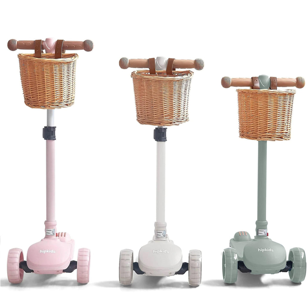 3 Wheel Scooter with Wicker Basket