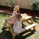 Kids Sand Water / Picnic Table with Tassel Umbrella