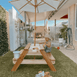 Kids Sand Water / Picnic Table with Umbrella White - Preorder