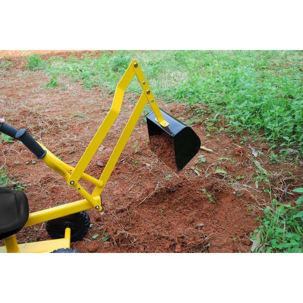Kids Steel Toy Ride-On Excavator - Yellow