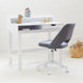 HipKids Leon Study Desk & BILLY Corduroy Desk Chair Set Steel