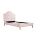 MIA King Single Upholstered Bed Pale Pink - Linen Fabric