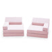 Modular Kids Play Sofa - 12 Piece Set Soft Pink