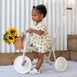 My First Pedal Trike with Parent Push Handle and Wicker Basket - Preorder Vintage White
