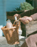 My First Pedal Trike with Parent Push Handle and Wicker Basket - Preorder Vintage White