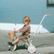 My First Pedal Trike with Parent Push Handle and Wicker Basket - Preorder Vintage White