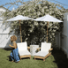 Outdoor Kids Sun Lounge Chair with Umbrella White