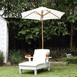 Outdoor Kids Sun Lounge Chair with Umbrella White