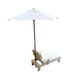Outdoor Kids Sun Lounge Chair with Umbrella White