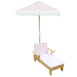 Outdoor Kids Sun Lounge Chair with Umbrella - Preorder Blush Pink