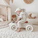 Ride On Steel Racer Push Car Vintage White