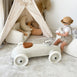 Ride On Steel Racer Push Car Vintage White
