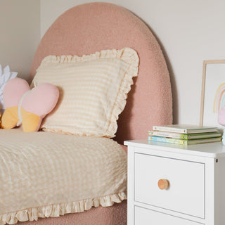 SCOUT Blush Pink Boucle Upholstered Bed