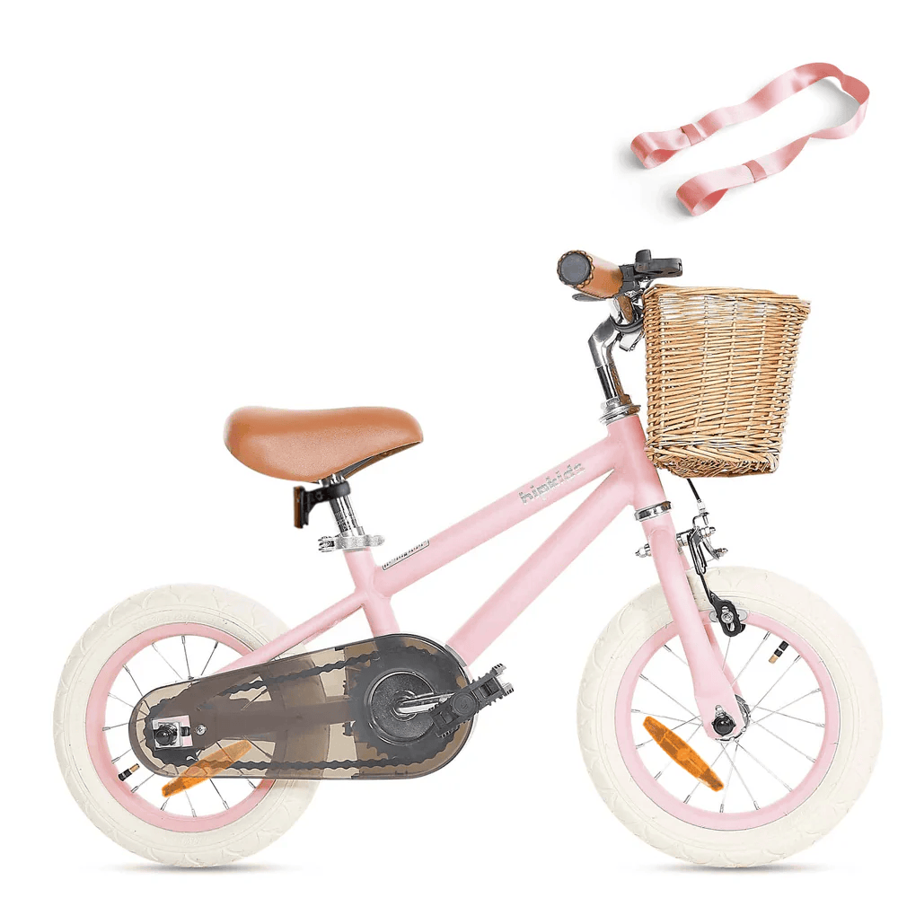 Steel Pedal Bike with Carry Strap Bundle Blush Pink