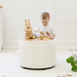 Store & Play Toy Box / Bedside Table Ivory Boucle