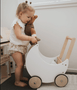 Wooden Moon Doll Pram White