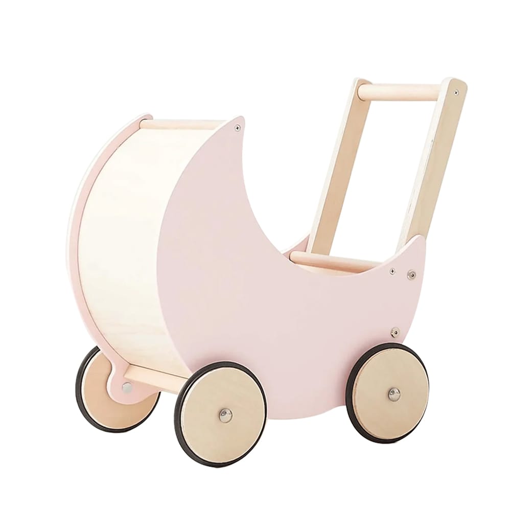 Wooden Moon Doll Pram Soft Pink
