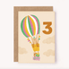 Age 3 Bear Birthday Card