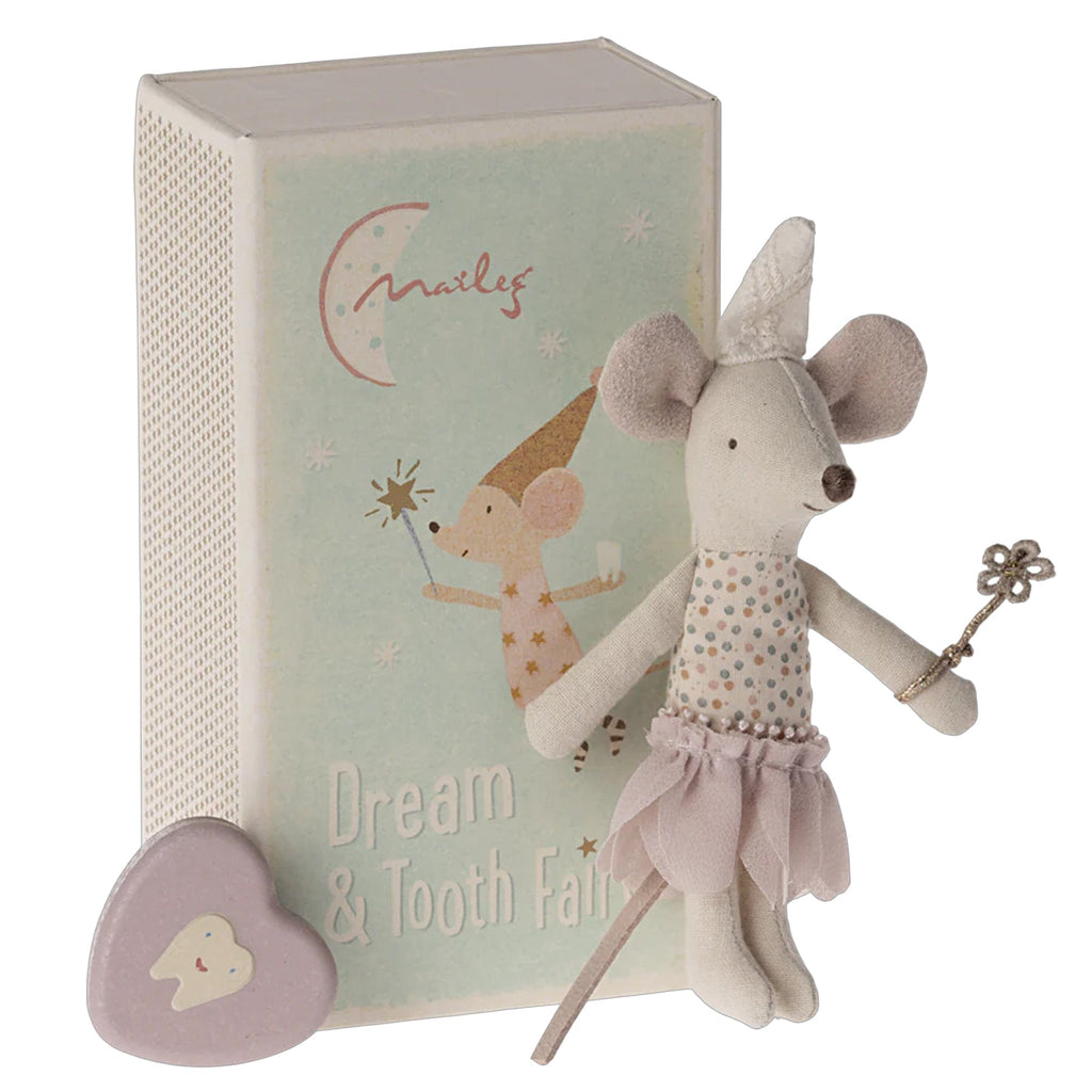 Tooth fairy mouse, little sister in matchbox