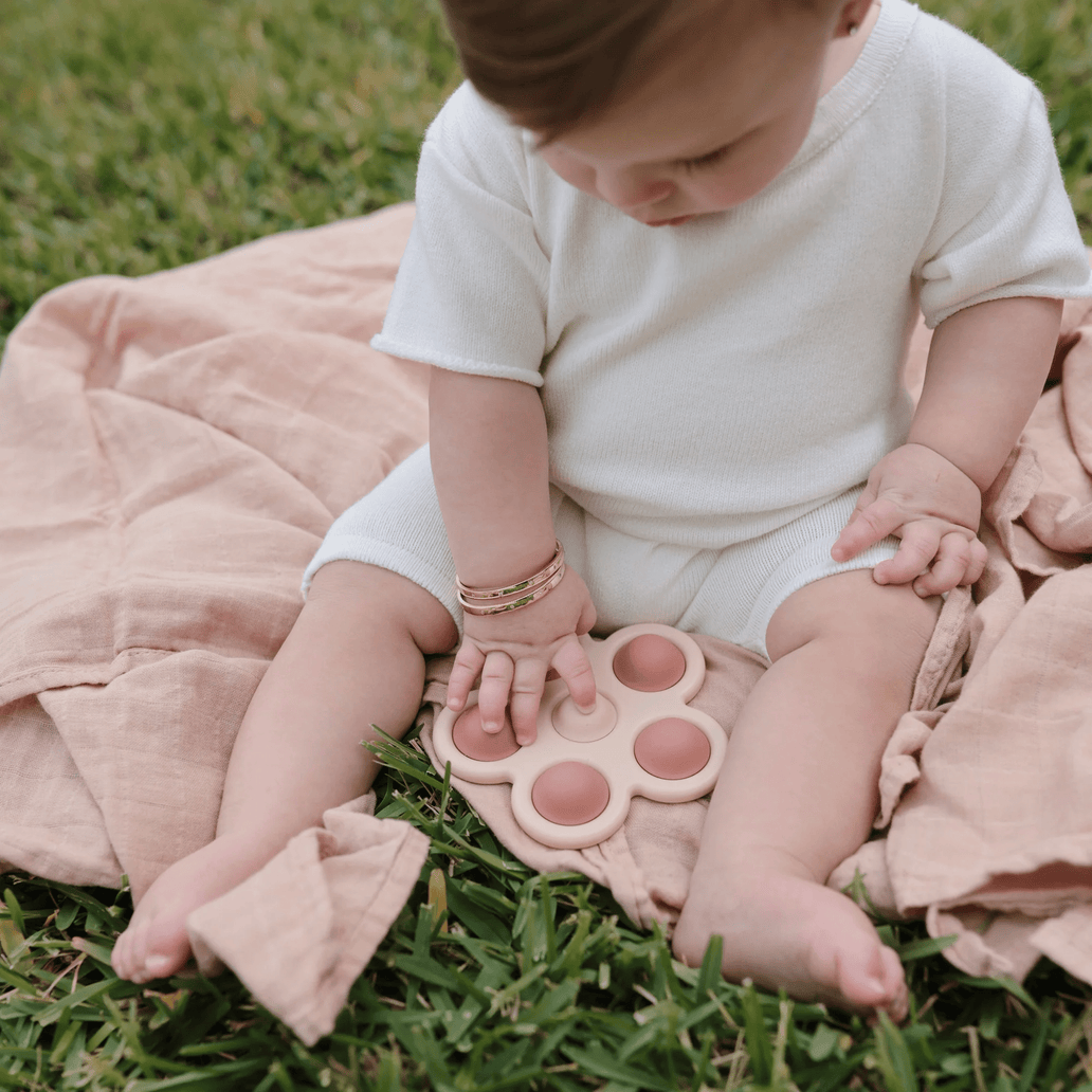 Mushie Flower Press Toy Blush