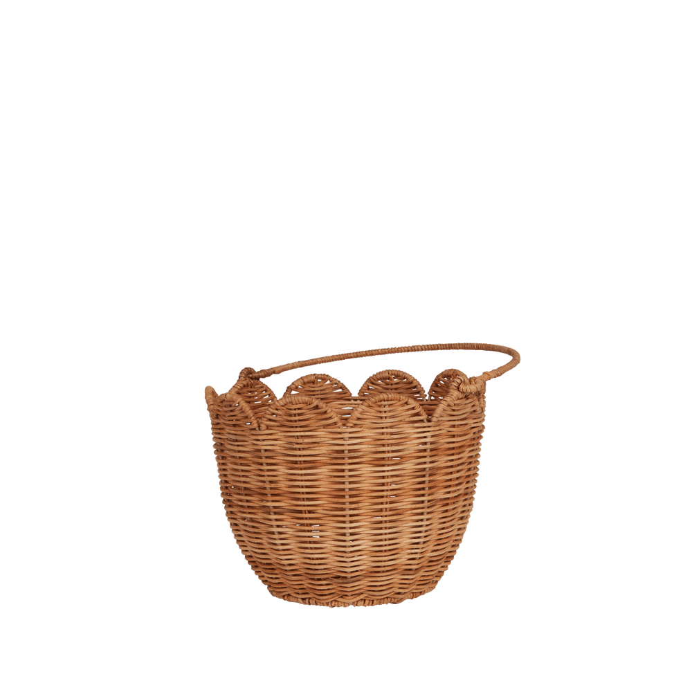 Olli Ella Rattan Tulip Carry Basket Natrual