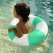 SUNNYLiFE Mini Tube Pool Ring Green Stripe