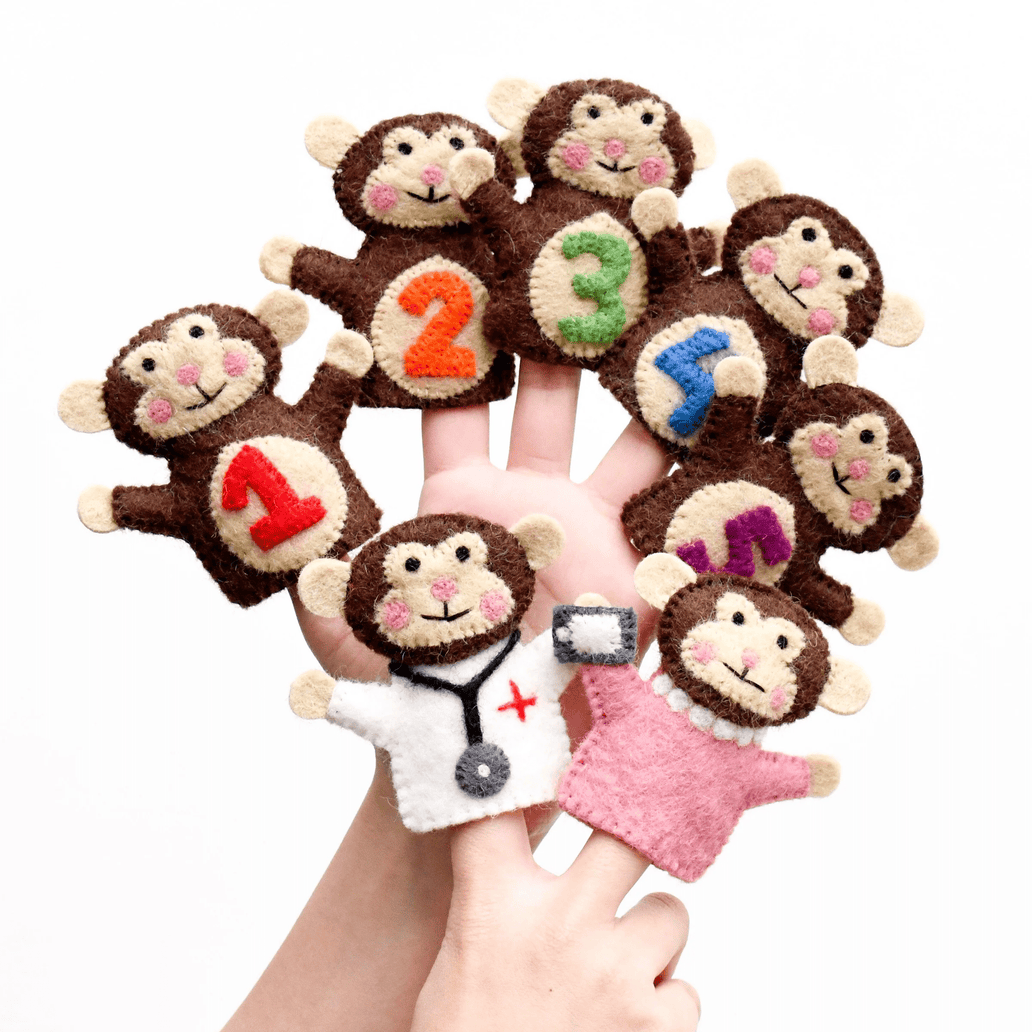 Tara Treasures Five Little Monkeys Finger Puppet Set - Coming Soon