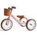 2 in 1 Steel Trike/Balance Bike (incl. wicker basket) Blush Pink
