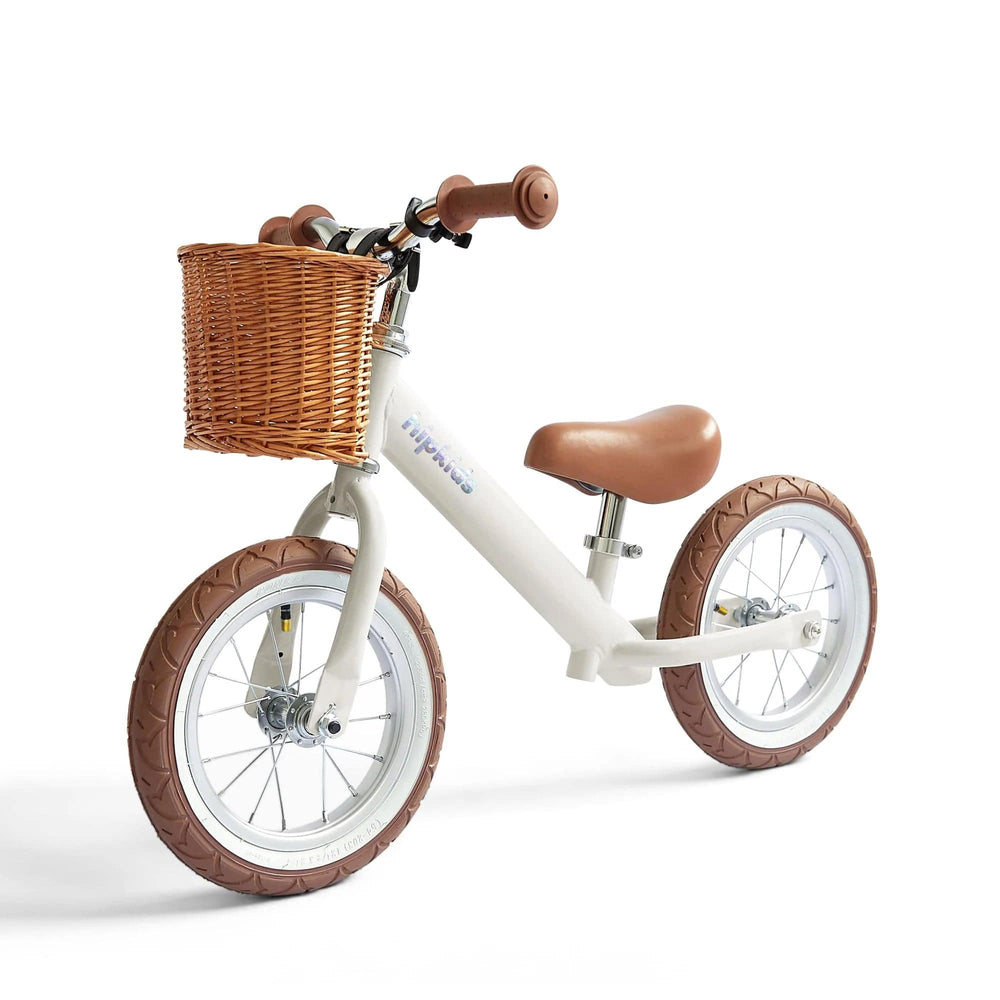 2 in 1 Steel Trike / Balance Bike (incl. wicker basket)vintage white