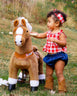 Brown Ride On Walking Toy Horse Pony Small