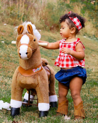 Brown Ride On Walking Toy Horse Pony Small