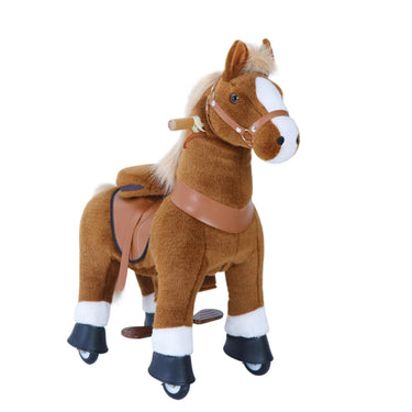 Brown Ride On Walking Toy Horse Pony Small