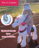 White Ride on Walking Toy Horse Unicorn Small
