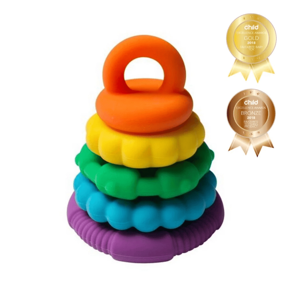 Jellystone Rainbow Stacker Teether Toy Bright