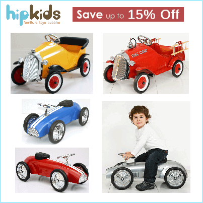 Save up to 15% Off Selected Pedal Cars & Ride On Racers