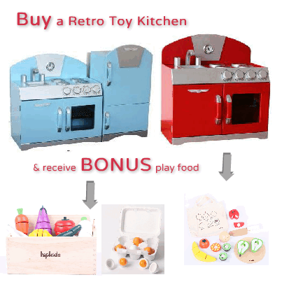 FREE Play Food Set Offer Now On! When you purchase a Retro Toy Kitchen