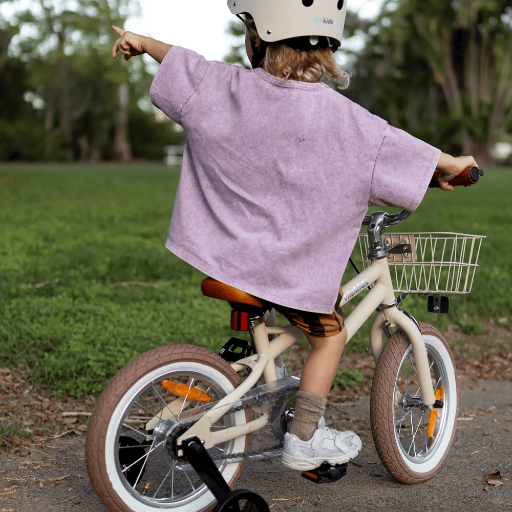 14 Inch Pedal Bike and Helmet Bundle Vintage White