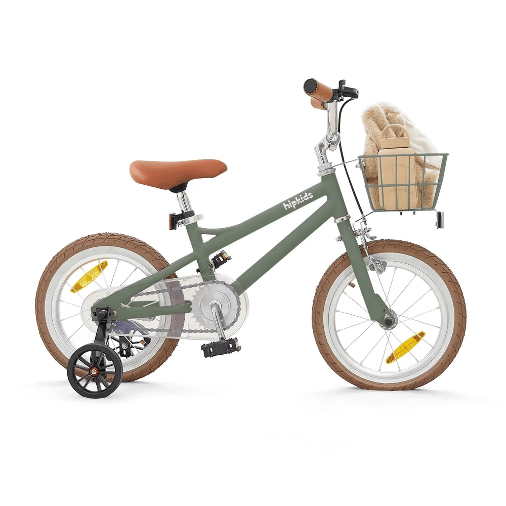 14 Inch Pedal Bike and Helmet Bundle Olive