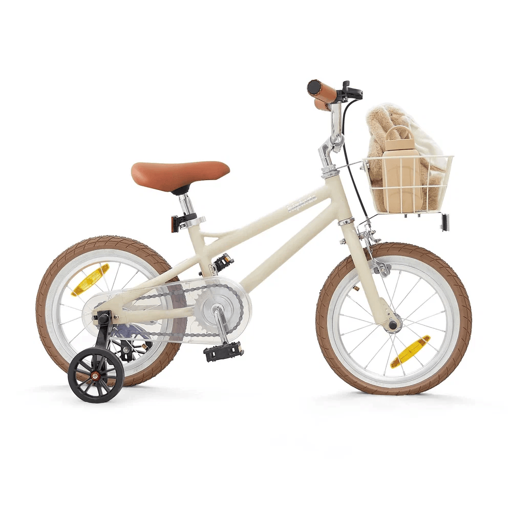 14 Inch Pedal Bike and Helmet Bundle Vintage White