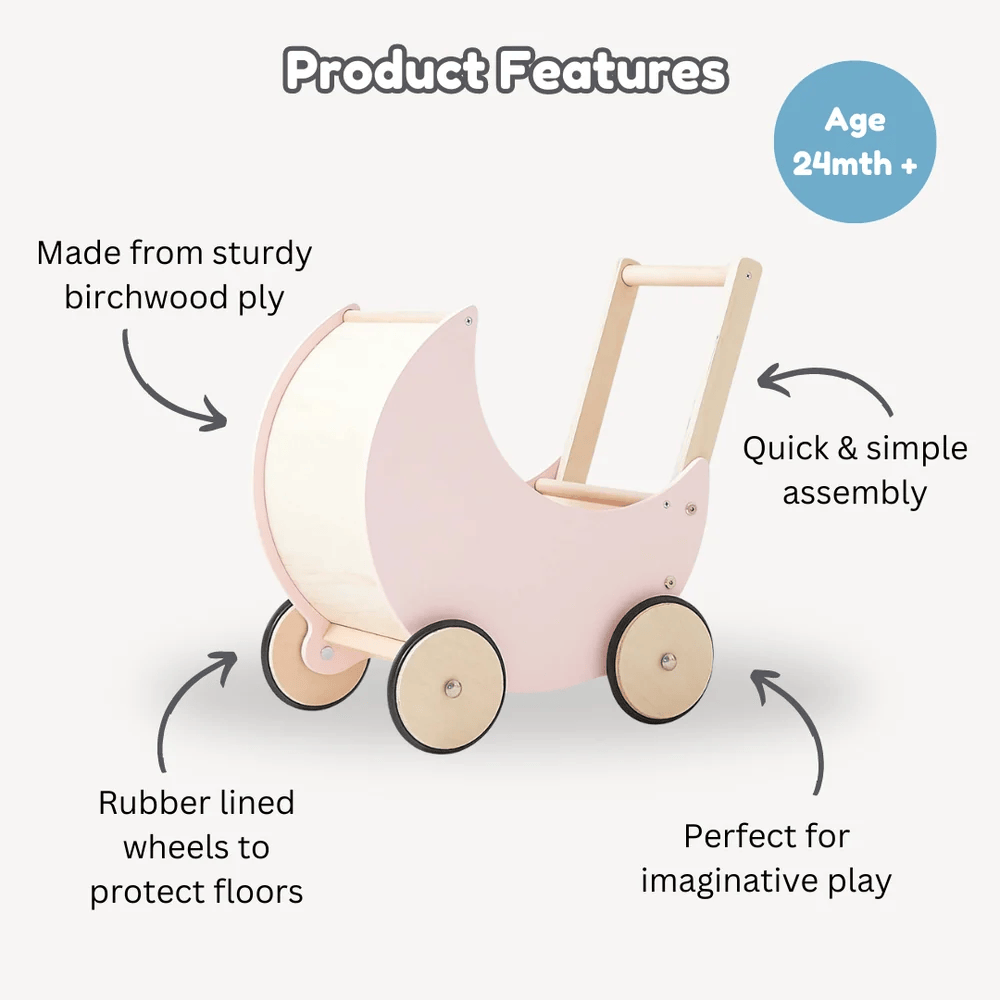 Moon Pram with Daisy Doll Bedding Bundle